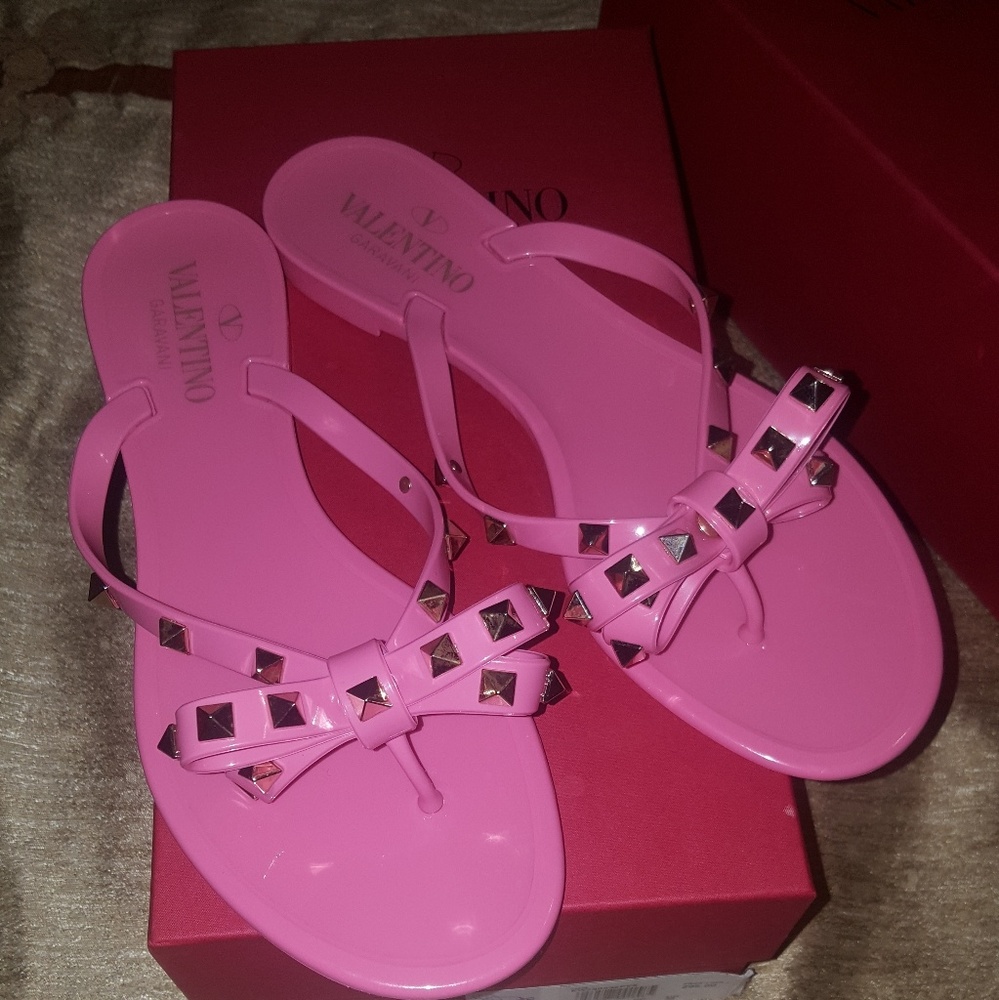 Valentino Jelly Rockstud Thong Sandals